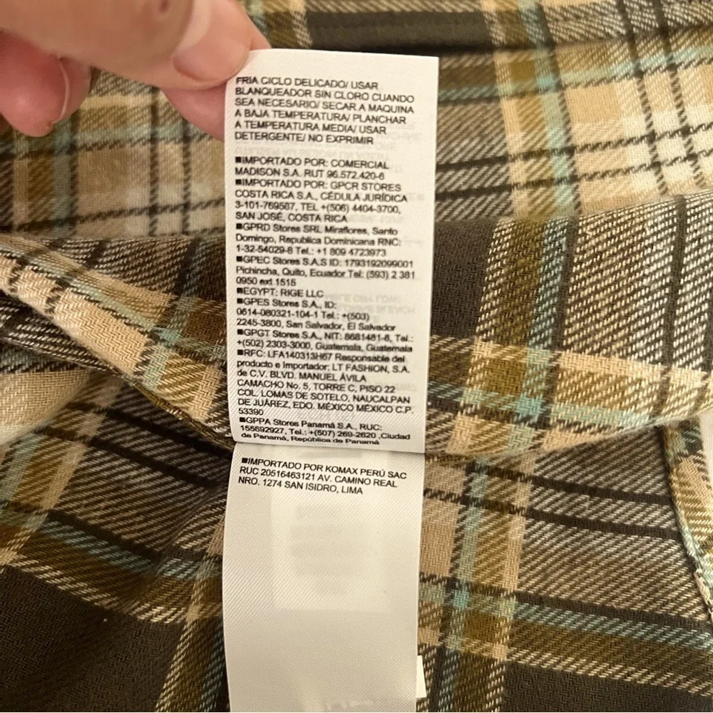 NWT Old Navy Boy Size XS (5) Soft-Brushed Flannel Pocket Shirt Green/Brwn Plaid